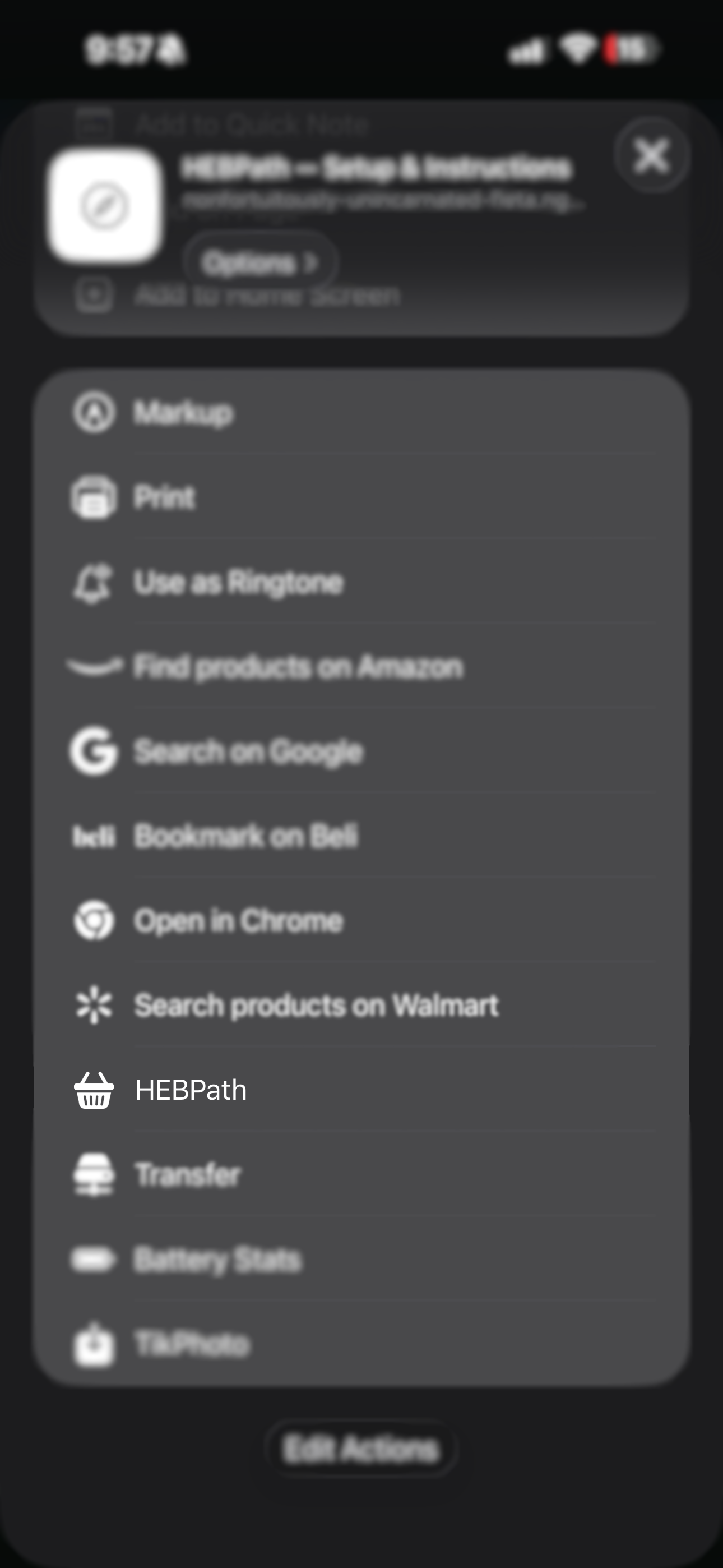 Share sheet with HEBPath